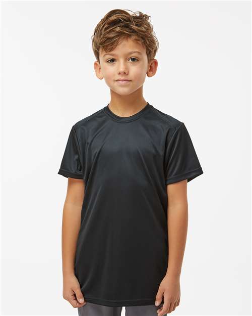 Paragon Youth Islander Performance T-Shirt — Black — On model · front